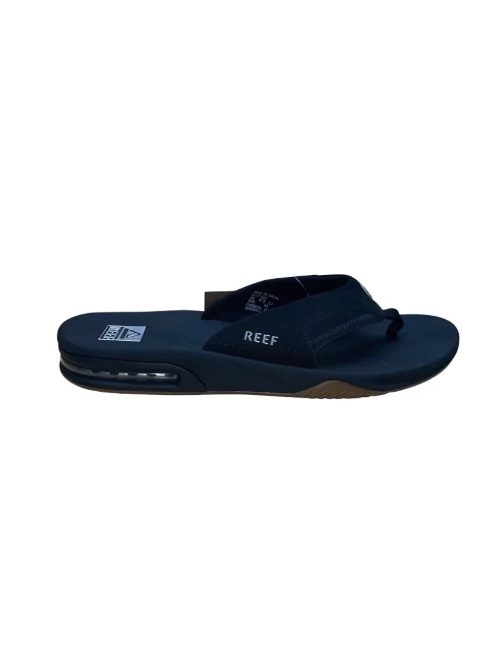 Reef Men’s Black & Silver Air Cushion Fanning “I Open Bottles” Sandals Size 11